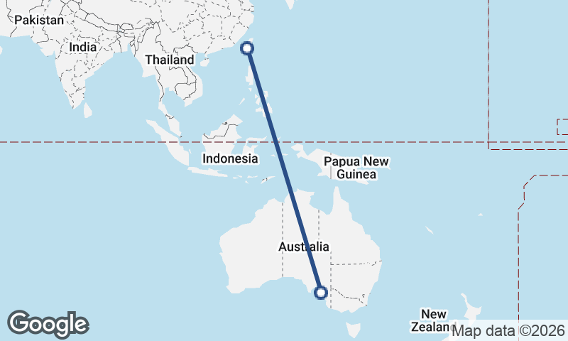 Adelaide to Kaohsiung