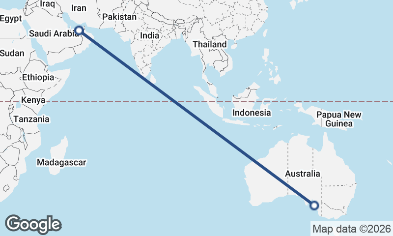 Adelaide to Abu Dhabi