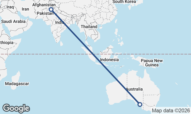 Adelaide to Faisalabad