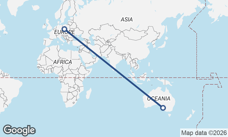 Adelaide to Wrocław