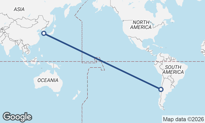 Chile to South Korea