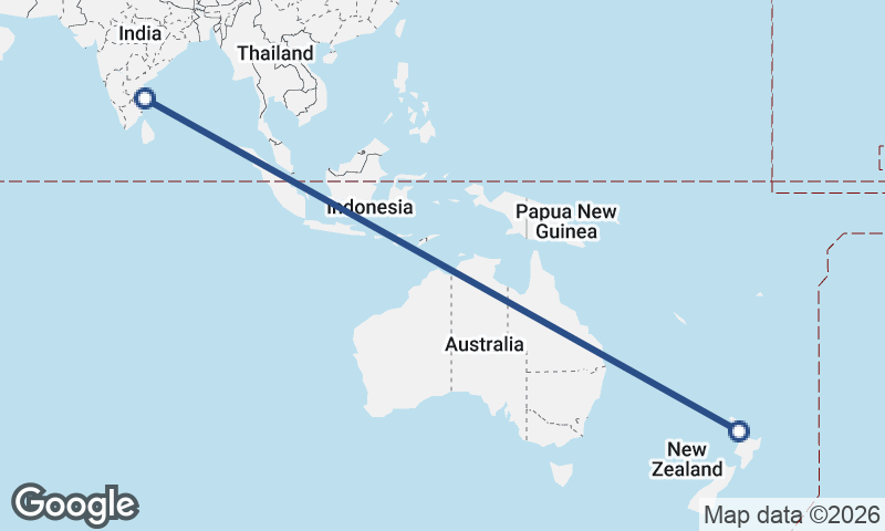 Auckland to Chennai