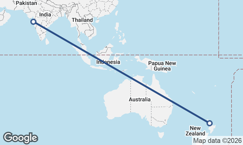 Auckland to Mumbai