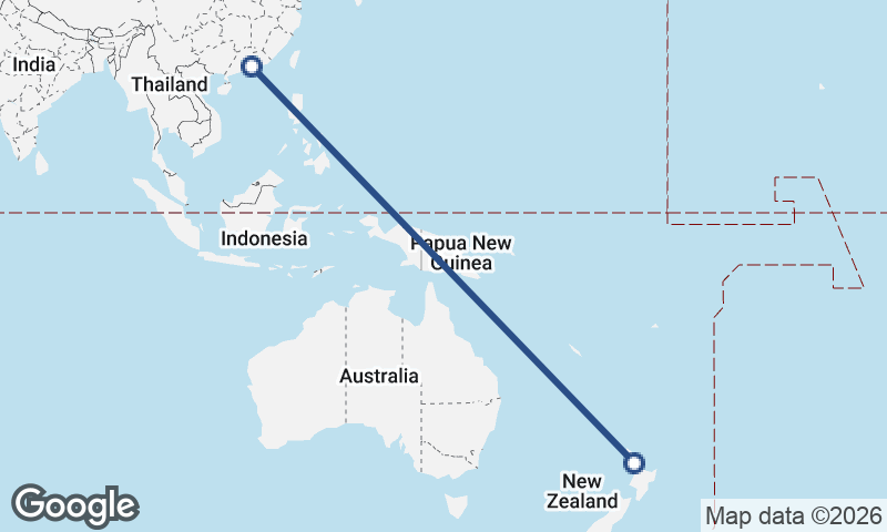 Auckland to Shenzhen