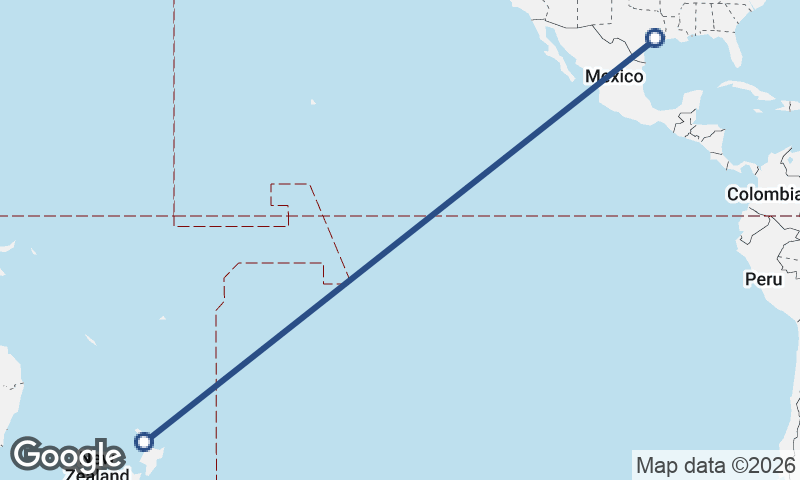 Auckland to Houston