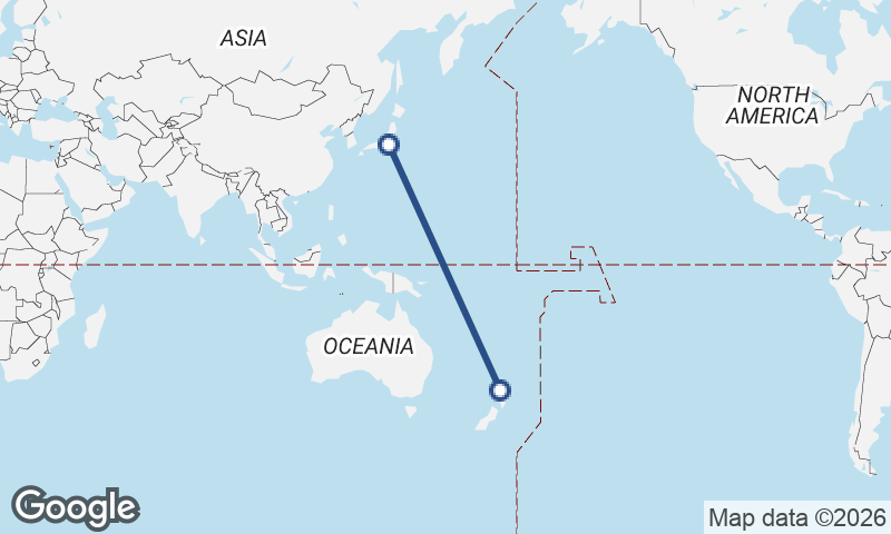 Auckland to Yokohama