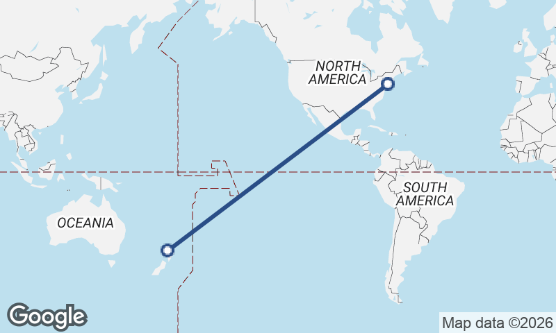Auckland to New York
