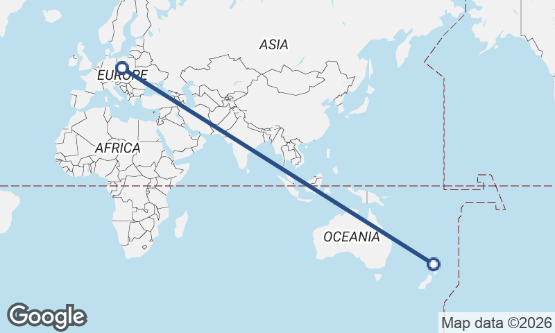 Auckland to Wrocław