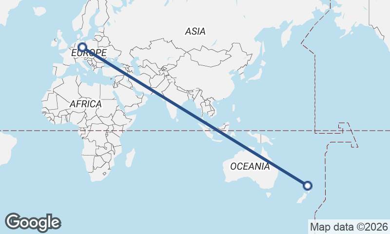 Auckland to Leipzig