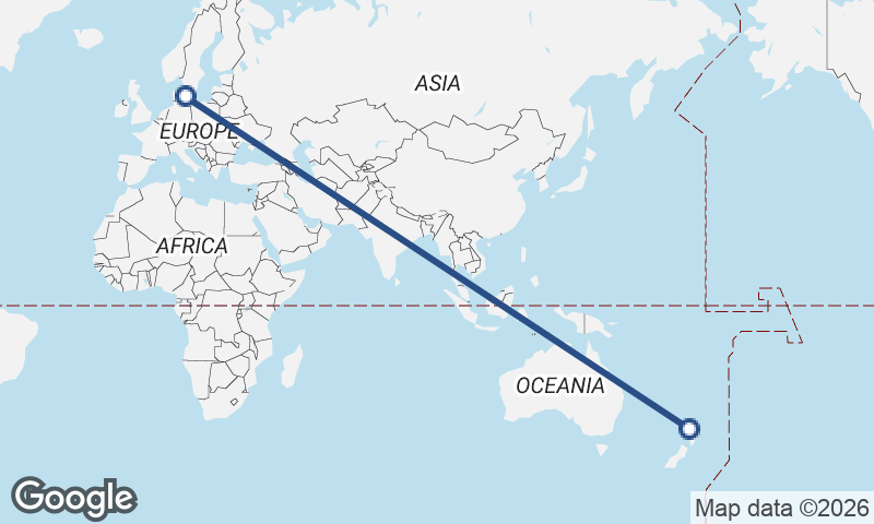 Auckland to Copenhagen