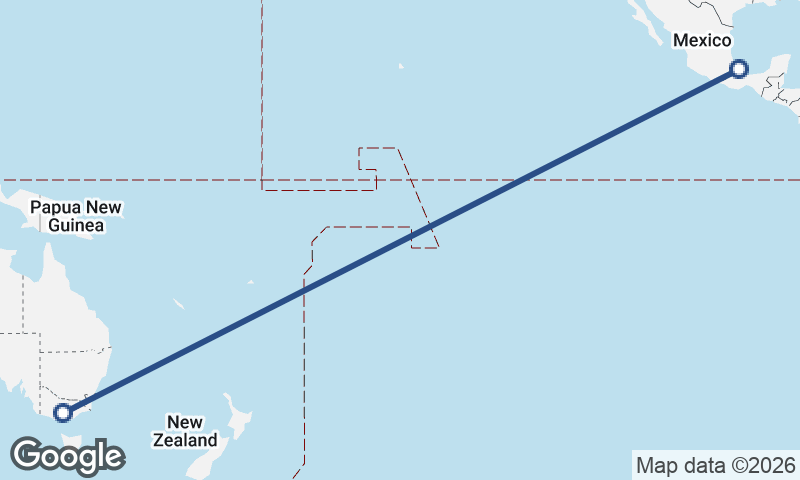Melbourne to Veracruz