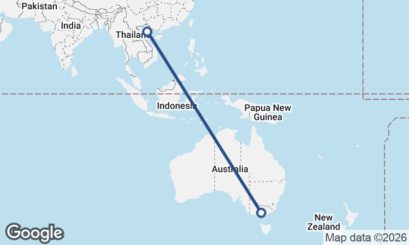 Melbourne to Hanoi