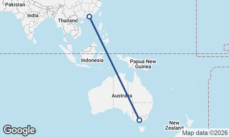 Melbourne to Hong Kong