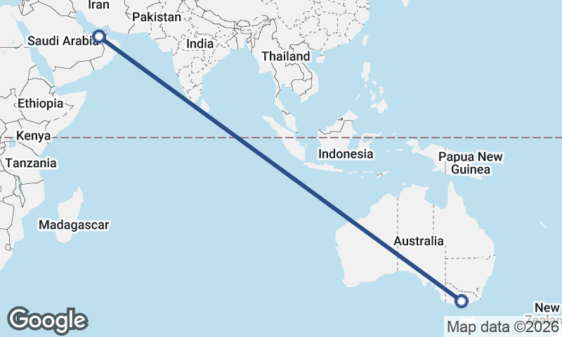 Melbourne to Abu Dhabi