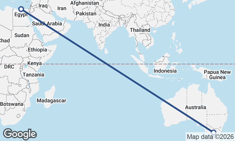 Melbourne to Alexandria