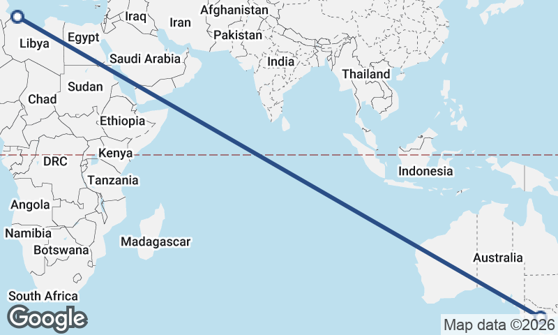 Melbourne to Tripoli