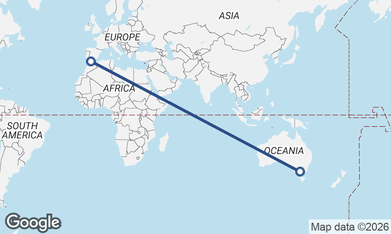 Melbourne to Algeciras