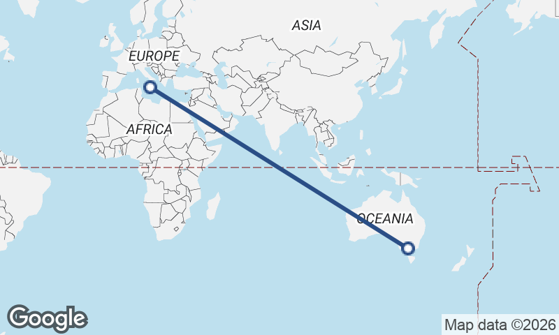 Melbourne to Catania