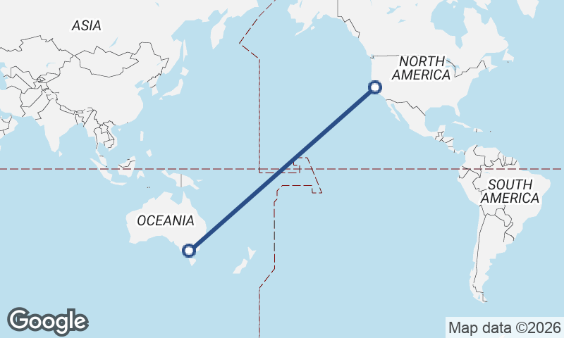 Melbourne to San Francisco