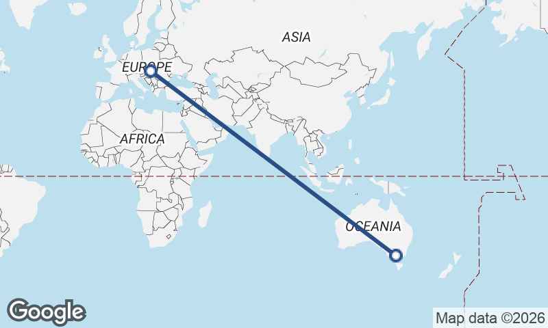 Melbourne to Budapest