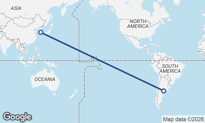 Argentina to South Korea