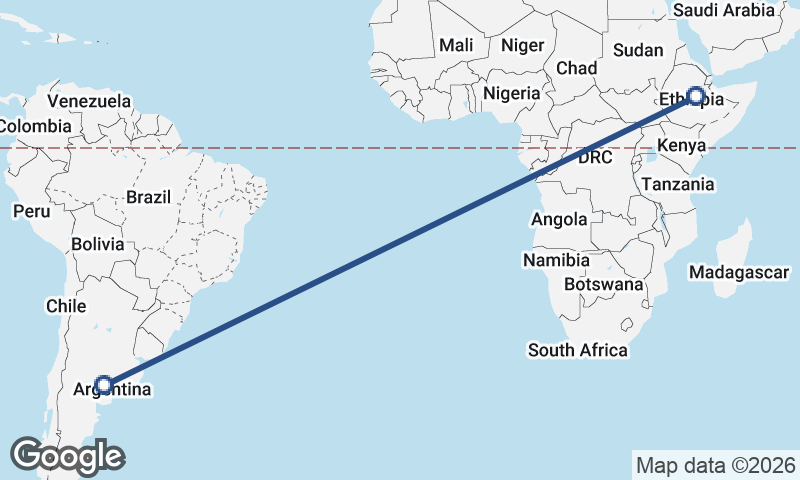 Argentina to Ethiopia