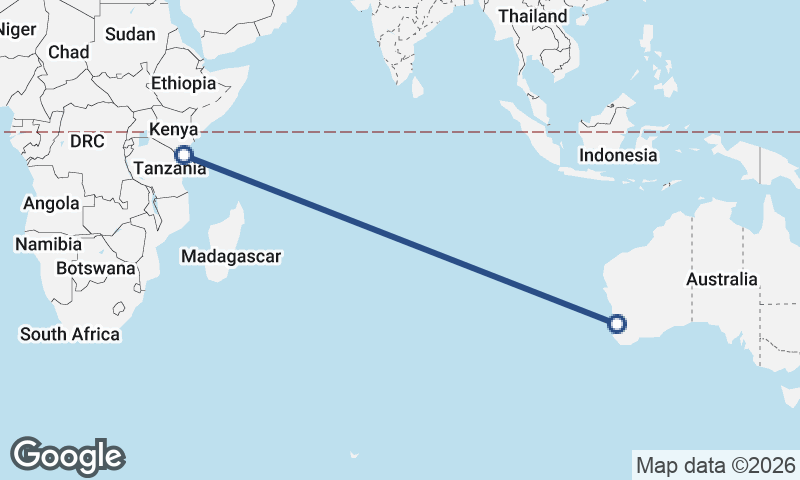 Mombasa to Perth