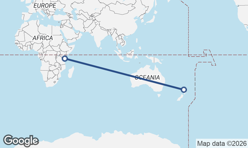 Mombasa to Auckland