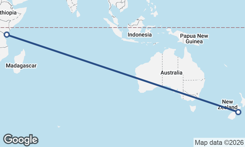 Mombasa to Christchurch