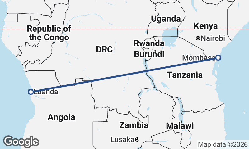 Mombasa to Luanda