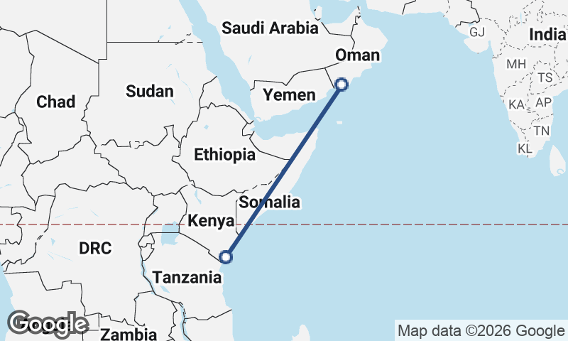 Mombasa to Şalālah