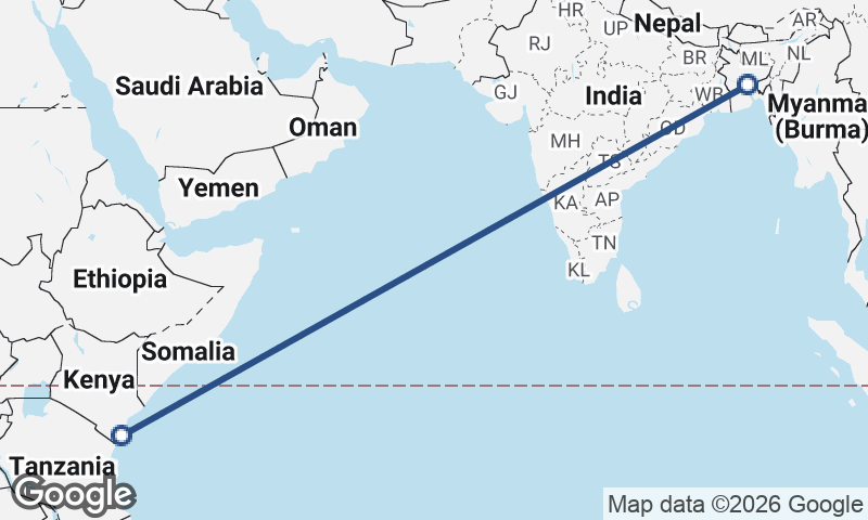 Mombasa to Dhaka