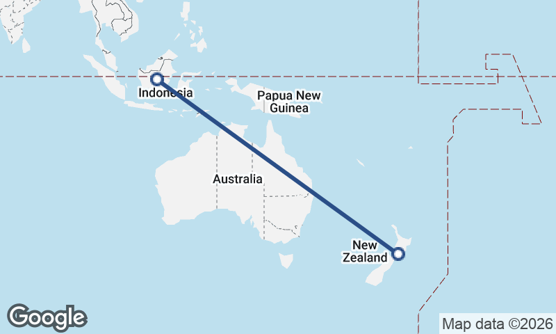 New Zealand to Indonesia