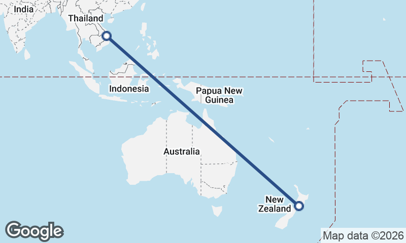 New Zealand to Vietnam