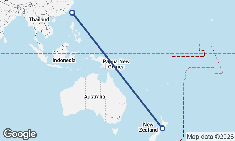 New Zealand to Taiwan