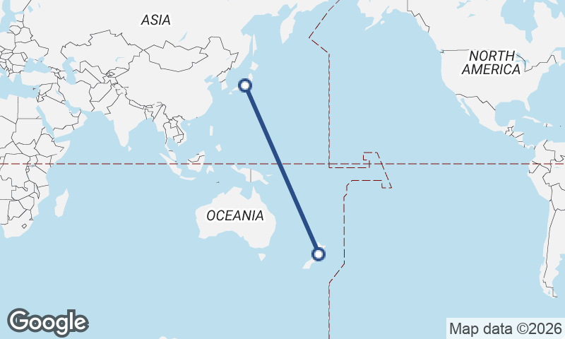 New Zealand to Japan