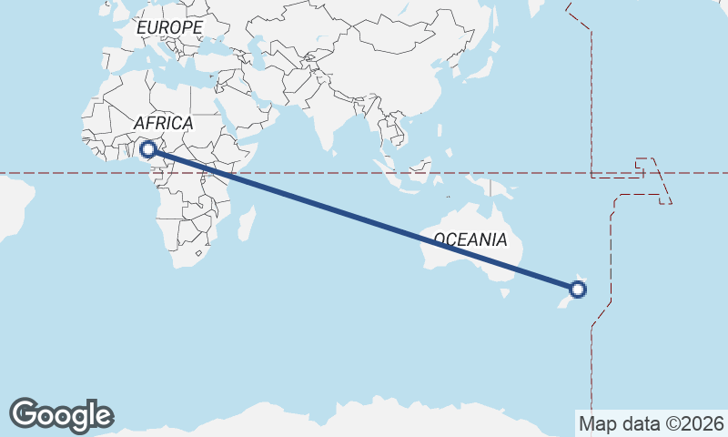 New Zealand to Nigeria
