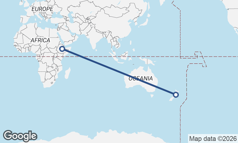 New Zealand to Ethiopia