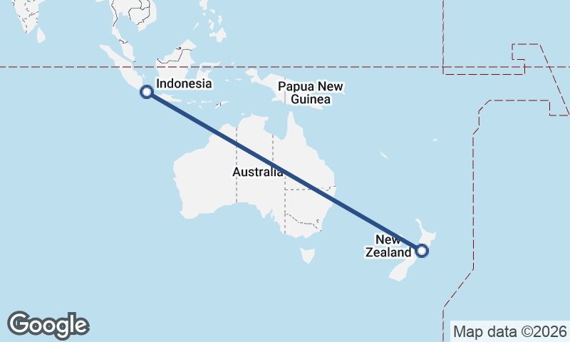 Wellington to Jakarta