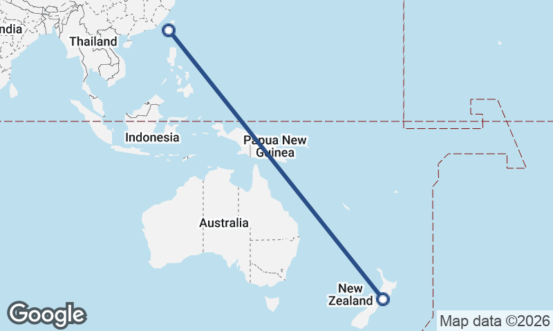 Wellington to Kaohsiung