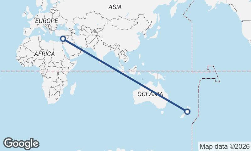 Wellington to Beirut
