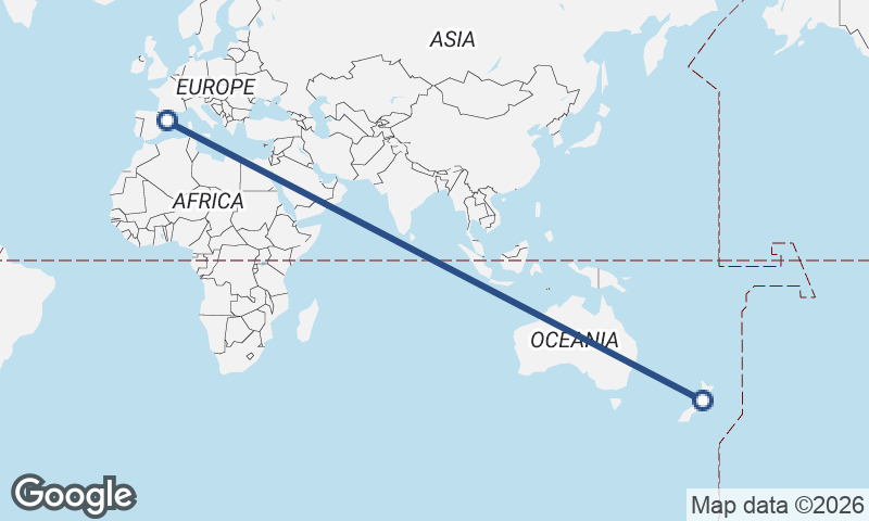 Wellington to Tarragona