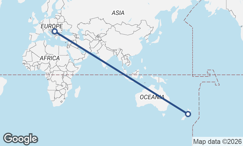 Wellington to Belgrade
