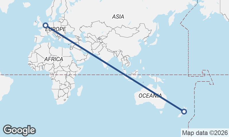 Wellington to Rotterdam