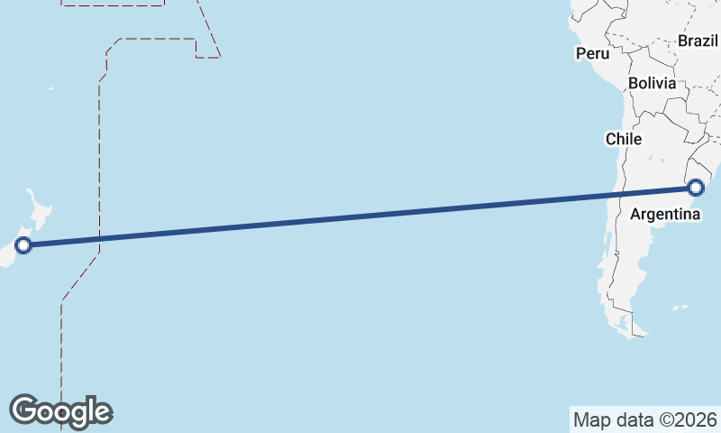 Christchurch to Montevideo