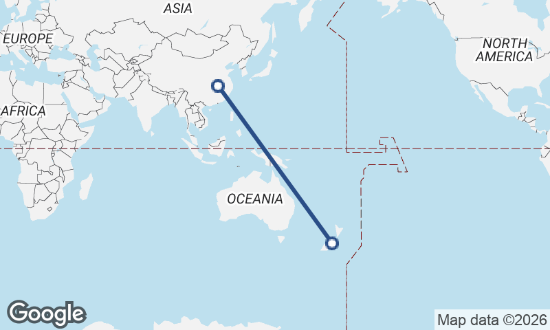 Christchurch to Wuhan