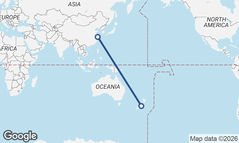Christchurch to Shanghai