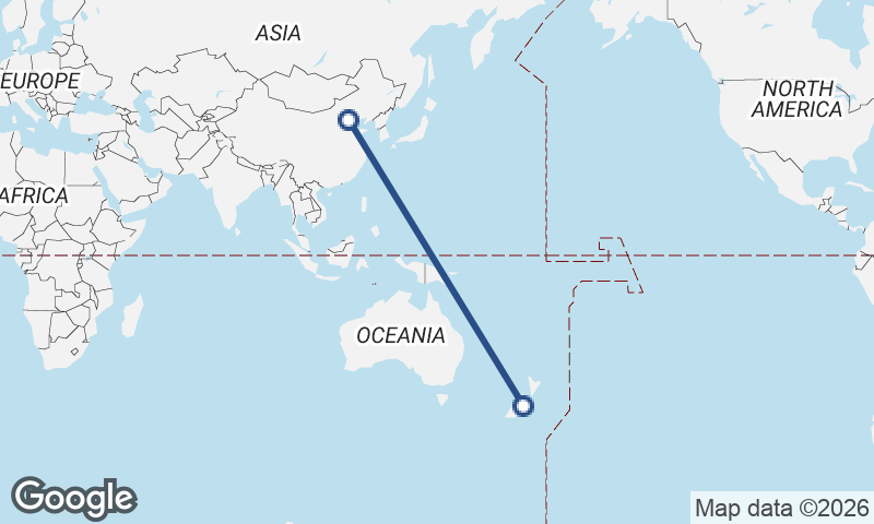Christchurch to Beijing