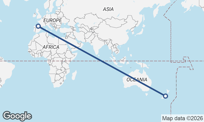 Christchurch to Bilbao