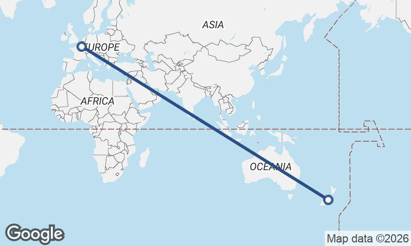 Christchurch to Reims